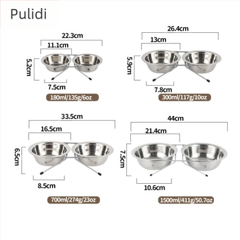 Купа за котки от неръждаема стомана, купа за домашни любимци, трансгранична интегрирана двойна купа на едро, защита на врата, купа за котешка храна, домашни любимци, желязна стойка за купи