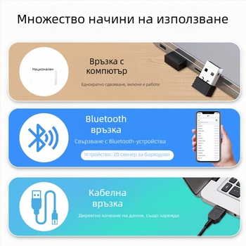 Преносим скенер Bluetooth безжичен скенер Ръчен скенер Едноизмерен и двуизмерен експресен складов пистолет за сканиране на баркодове