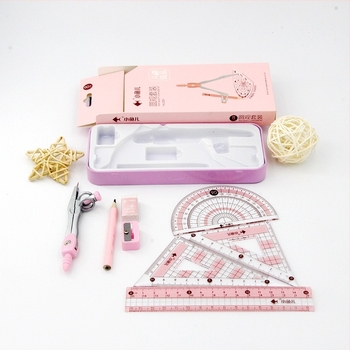 Xiaoyuer, свеж ученик от началното училище, рисуване и живопис, 8-частичен пергел, костюм за ученик от средното училище, комплект линийки, канцеларски материали