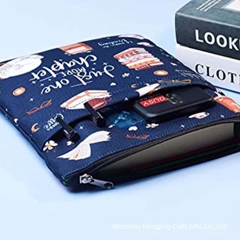 Калъф за книга с цип и преден джоб, защитен калъф за подарък за любителите на книги