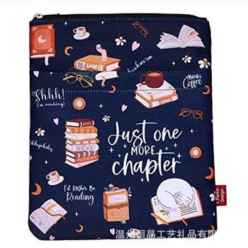 Калъф за книга с цип и преден джоб, защитен калъф за подарък за любителите на книги