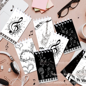 XQ055 музикални ноти вертикално завъртане преносима бобина книга студентски ден тетрадка клавиши на пиано разкъсване книга с подвижни листа