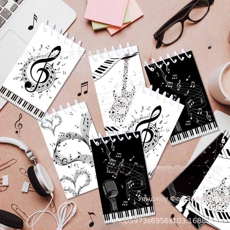 XQ055 музикални ноти вертикално завъртане преносима бобина книга студентски ден тетрадка клавиши на пиано разкъсване книга с подвижни листа