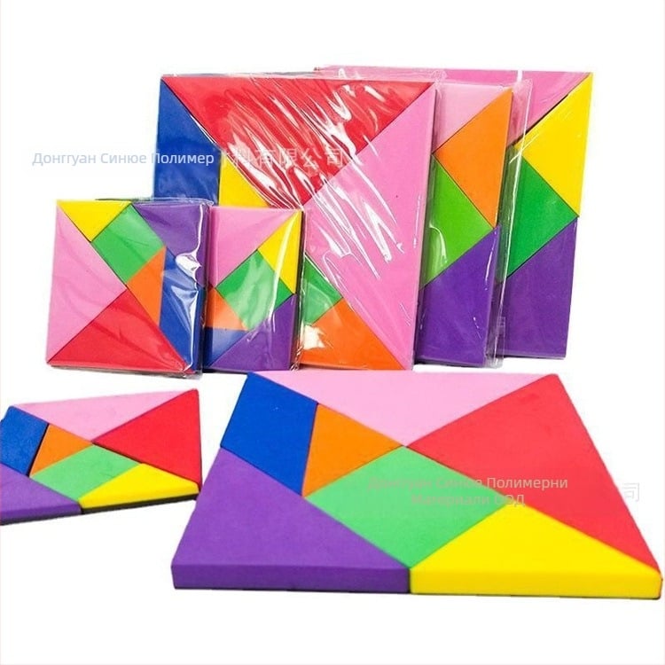 EVA щамповане на геометрични фигури триъгълник, кръгъл пъзел щамповане EVA играчки продукти