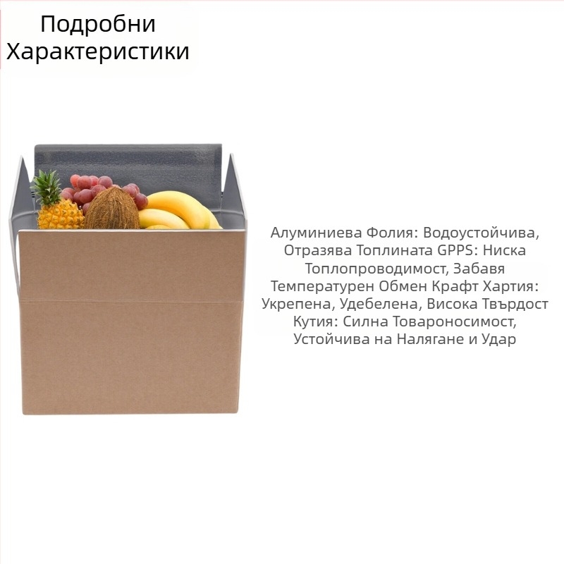 Изолация Алуминиево фолио Картон Морски дарове Зеленчуци Прясно месо Студена верига Експресна логистика Кутия от пяна Сгъваем Цветен печат Персонализиране