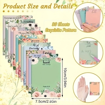 Трансгранично цвете Дванадесет цвята костюм Лепенки в стил Ins висок клас ретро ръчни бележки за сметка, откъсваеми, повтарящи се