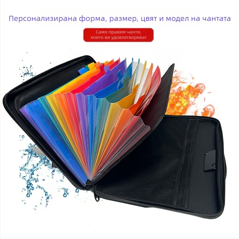 Трансгранична водоустойчива и огнеупорна чанта за съхранение на документи, многофункционална твърда огнеупорна папка, преносима чанта тип „акордеон“ от EVA
