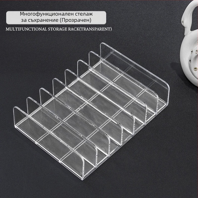 Въздушна възглавница, пудра, торта, козметика, пудра, палитра от сенки за очи, прозрачна кутия за съхранение, цветна палитра за маникюр, ръчно изработена стойка за съхранение на нокти