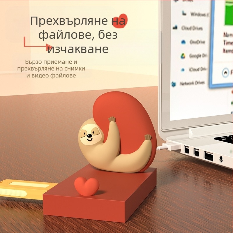 Трансграничен ленив 4-портов USB HUB HUB сплитер персонализиран креативен настолен компютър сладка декорация за мобилен телефон