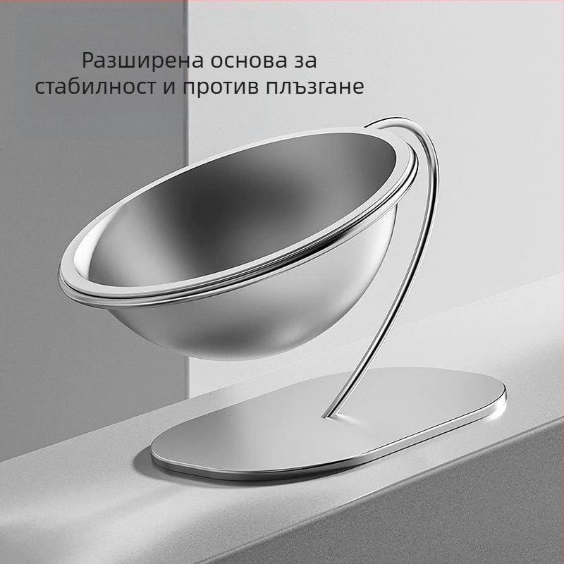 Купа за домашни любимци от неръждаема стомана с висок статив, защита за врата, купа за котки, купа за кучета, антидетонираща купа за хранене на котки с голям капацитет, стоки за домашни любимци