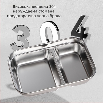 Нова котешка купа от неръждаема стомана 304 с двойна купа за храна и вода, вградена котешка купа, защита на врата, антидетонационна храна за домашни любимци на едро