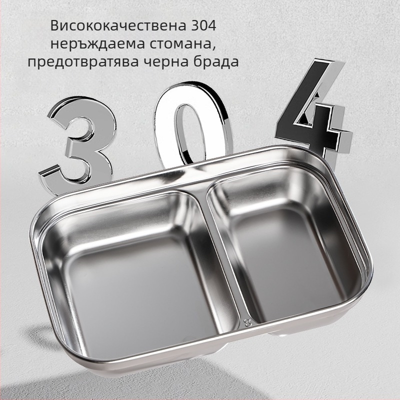 Нова котешка купа от неръждаема стомана 304 с двойна купа за храна и вода, вградена котешка купа, защита на врата, антидетонационна храна за домашни любимци на едро