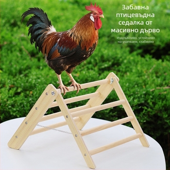 Дървена триъгълна стойка за пилета за домашни любимци, голяма стойка за кокошки петел, сгъваема стойка, фабрика на едро