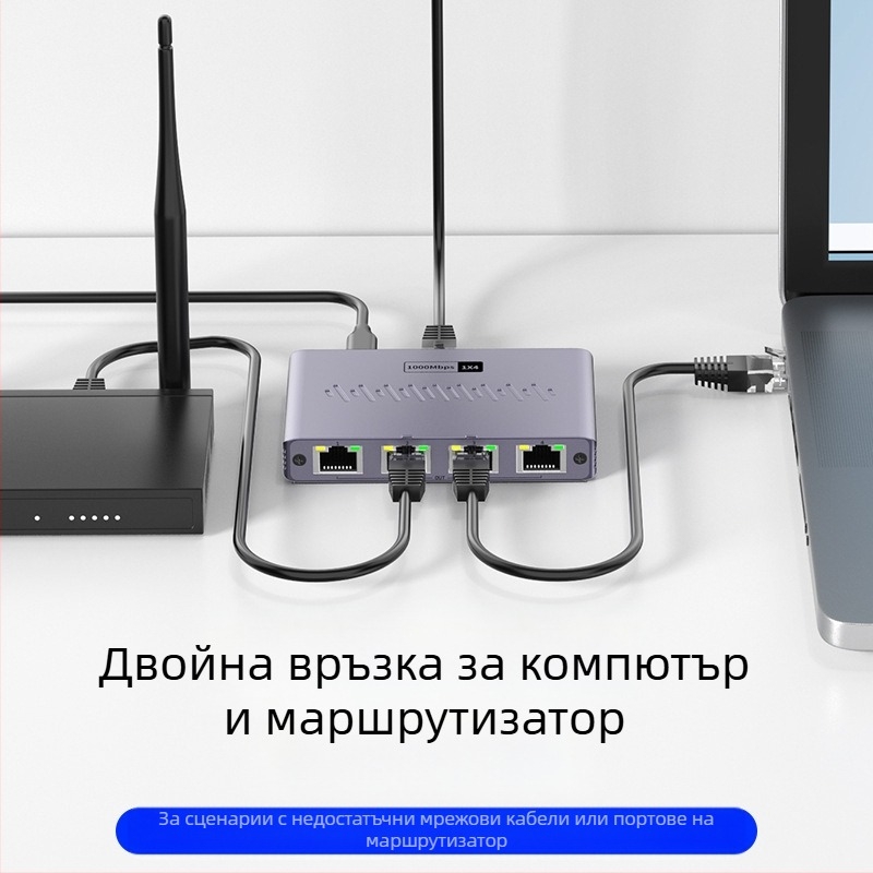 Гигабитов мрежов кабелен сплитер, гигабитов мрежов сплитер, рутер за компютър и телевизор