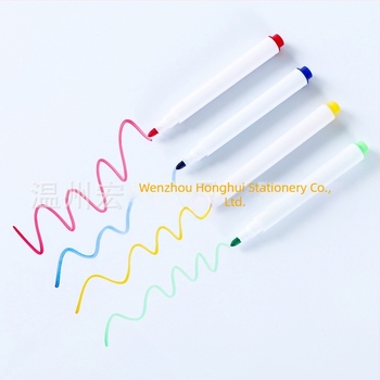 Комплект от 8 цветни маркера за бяла дъска в торбичка с магнитна лента и четка, цветен черен маркер на водна основа, изтриваем.