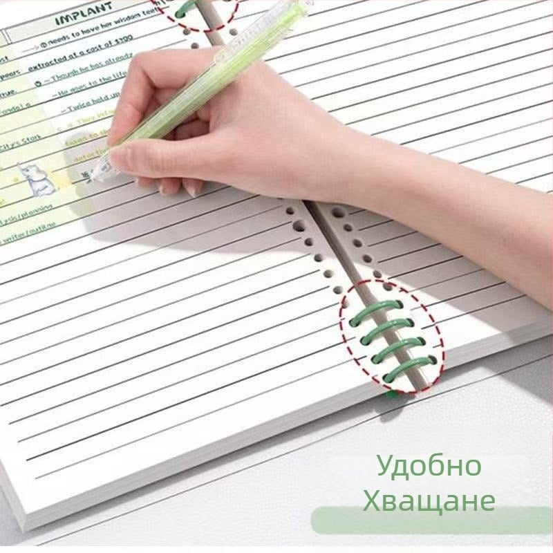 Прозрачен тефтер с подвижни листа и мека обвивка, стилен, висококачествен, удебелен, универсален за ученици от прогимназията, гимназисти и студенти