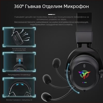 Трансгранични нови RGB слушалки за игра с монтиране на глава и микрофон с кабелен компютър с дългосрочно носене не вреди на директните продажби от фабриката