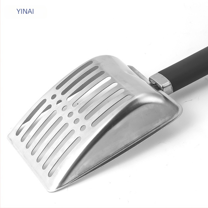 Нова лопатка за котешка тоалетна с дълга дръжка, лопатка за котешки екскременти, инструменти за почистване на котки, лопатка от неръждаема стомана за домашни любимци, лопатка за пясък, лопатка за плаж