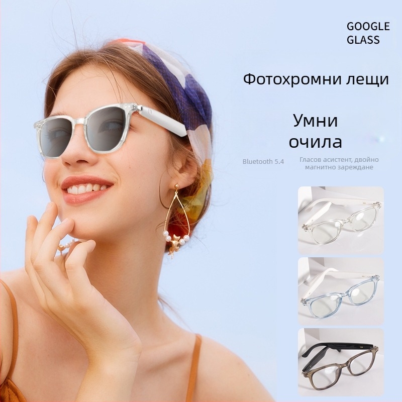 Трансгранични интелигентни Bluetooth очила, слънчеви очила, поляризирани, анти-UV, анти-синя светлина, слушане на музика и разговори, прозрачни лещи GS-07