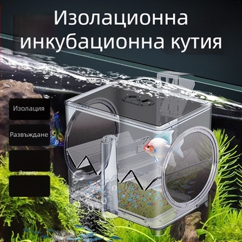 SQG Кутия за изолация на аквариум, акрилна кутия за размножаване на гупи, тропическа риба, малка риба, производствена къща за млади рибки