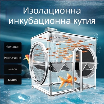 SQG Кутия за изолация на аквариум, акрилна кутия за размножаване на гупи, тропическа риба, малка риба, производствена къща за млади рибки