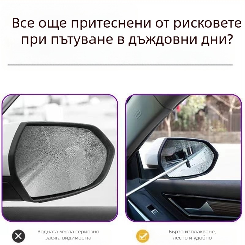 Чистачка за огледало за обратно виждане от неръждаема стомана за предно стъкло, прибираща се преносима чистачка за почистване на прозорци