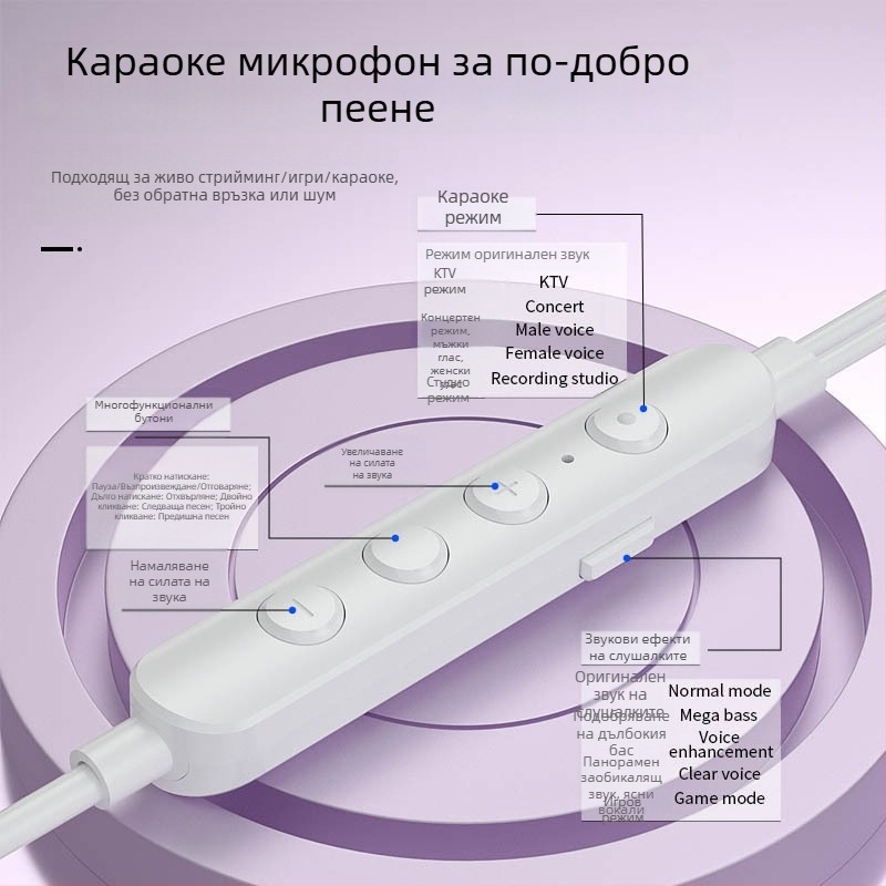 Специални слушалки за K-song Anchor Live Sound Card, слушалки с промяна на гласа, стерео слушалки с промяна на гласа за Apple 15 Huawei