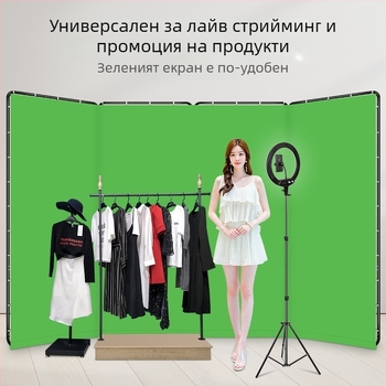 Плат за зелен екран на живо, плат за зелен екран, голям фотографски фон, преносимо професионално оборудване за филми и телевизия