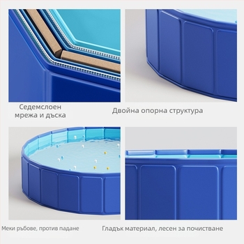 Нов надуваем басейн за домашни любимци, PVC басейн за котки и кучета, пясъчен басейн за деца, безплатна надуваема сгъваема вана