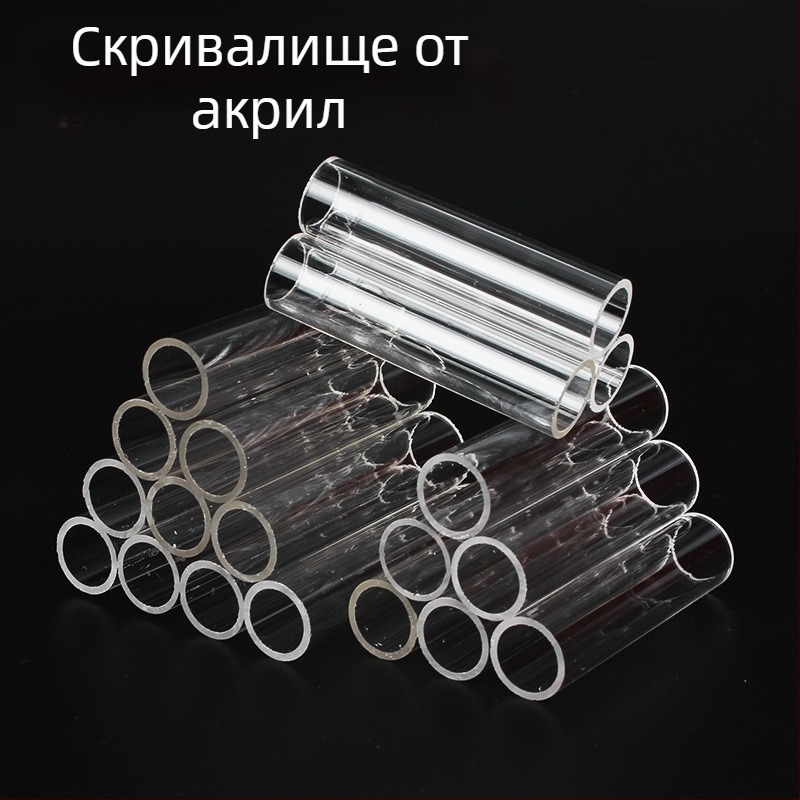 Прозрачно акрилно кристално гнездо за скариди Къща за бягство от дупка за размножаване Саксия за бягство от малка риба декоративни скариди аквариум пейзаж къща за скариди