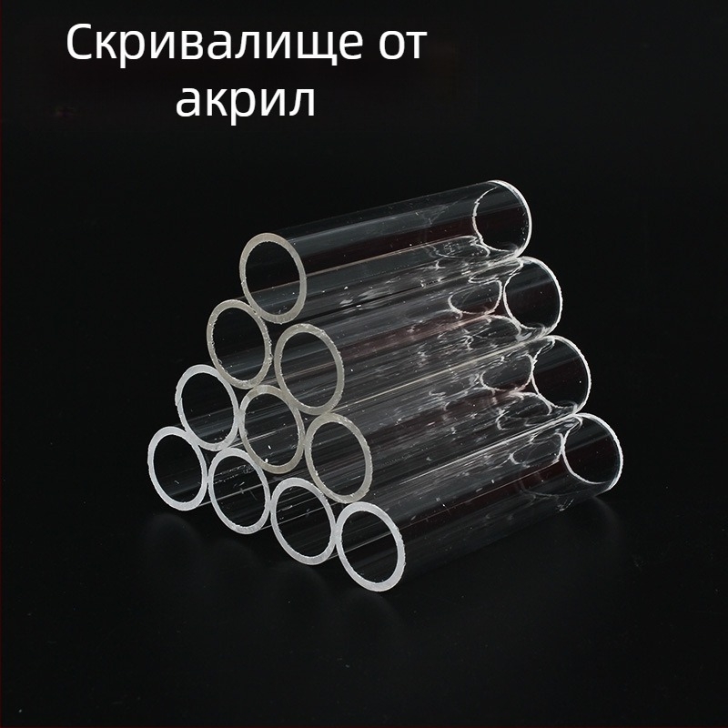 Прозрачно акрилно кристално гнездо за скариди Къща за бягство от дупка за размножаване Саксия за бягство от малка риба декоративни скариди аквариум пейзаж къща за скариди