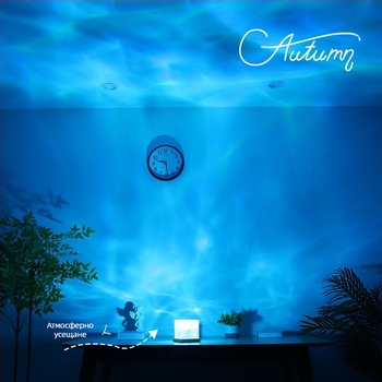 Квадратна водна вълничка нощна светлина креативна нощна лампа пламък Bluetooth атмосфера светлина динамичен романтичен подарък звездно небе проекционна лампа