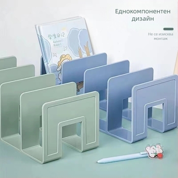 Настолна поставка за книги, акрилен материал, прозрачна поставка за студентски книги, офис канцеларски материали, етажерка за книги на едро