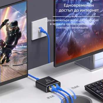 Ly2420 Гигабитов мрежов сплитер от един до четири едновременни интернет достъпа RJ45 мрежов порт разклонител директна продажба от фабриката