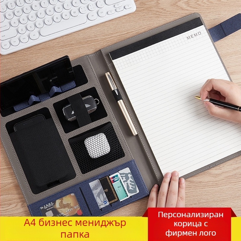 Папка за бизнес мениджъри A4, персонализирана папка за писане, папка за изложби, информационна книга, бизнес кожена книга, единична книга на склад