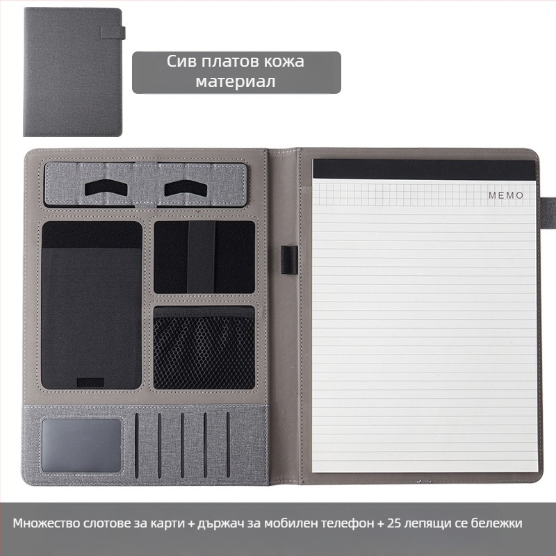 Папка за бизнес мениджъри A4, персонализирана папка за писане, папка за изложби, информационна книга, бизнес кожена книга, единична книга на склад