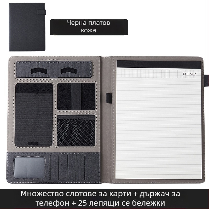 Папка за бизнес мениджъри A4, персонализирана папка за писане, папка за изложби, информационна книга, бизнес кожена книга, единична книга на склад