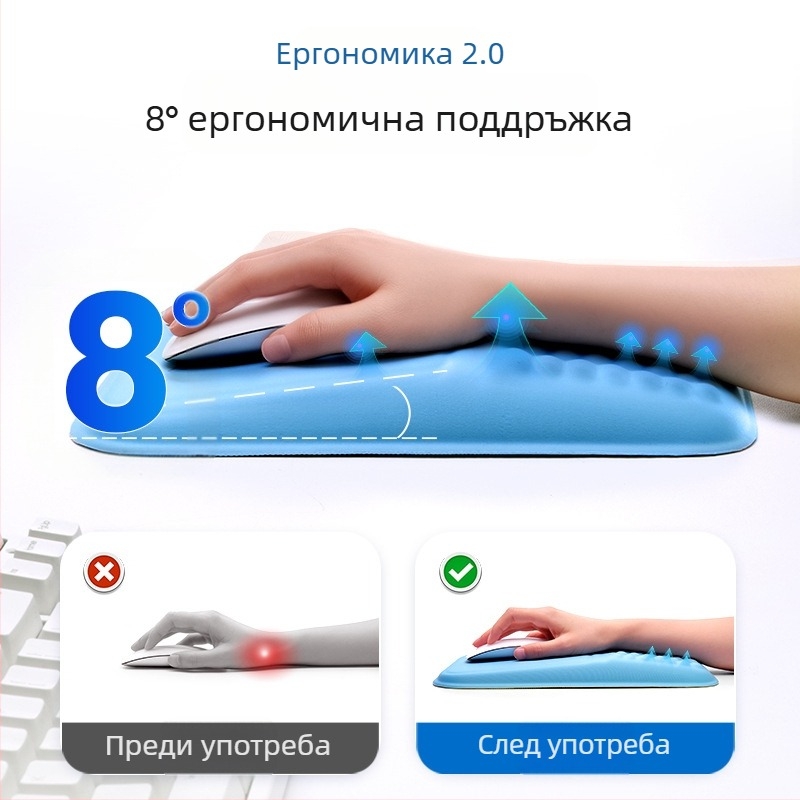 Силиконова подложка за мишка от мемори пяна, мека, бавно отскачаща, нежна за кожата, проста офис подложка