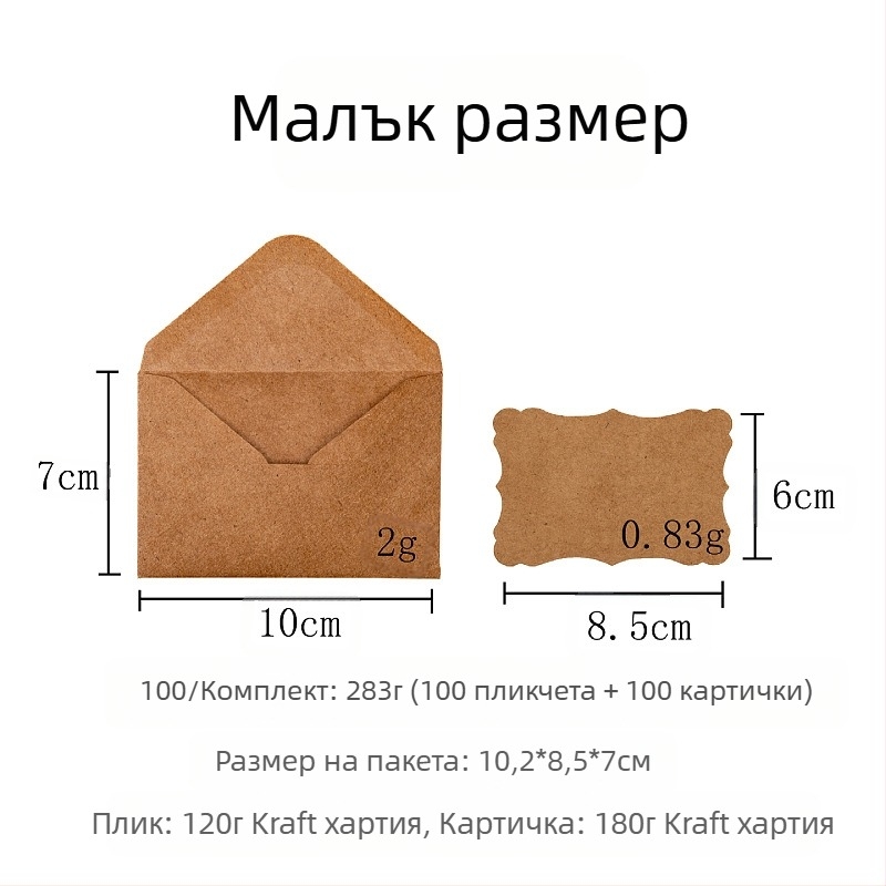 Креативна поздравителна картичка от крафт хартия, ретро, празна вълна, дантела, ръчна, за рожден ден, Денят на благодарността, плик за благословия