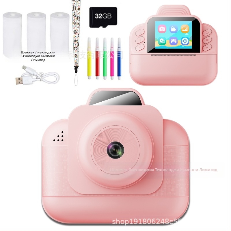 Детски фотоапарат-пъзел, камера за трансграничен печат на снимки, HD термо детски фотоапарат