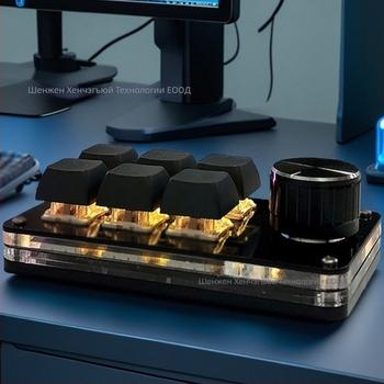 6-клавишна USB персонализирана офис клавиатура с клавишни комбинации PS, копиране и поставяне, контрол на силата на звука на компютъра, рисуване, електронни спортове Osu