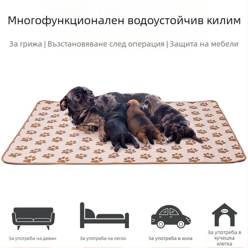 Подложка за пелени за домашни любимци, която може да се пере, против урина, противоплъзгаща се пелена за котки и кучета, многократно абсорбираща, за обучение на кучета