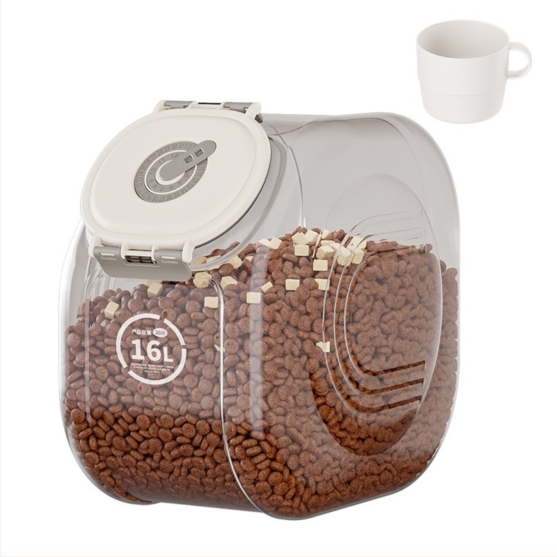 Храна за домашни любимци, бъчва за съхранение на котешка храна, запечатана влагоустойчива бъчва за котешка храна, запечатана бъчва за храна за домашни любимци, бъчва за кучешка храна, запечатана кутия