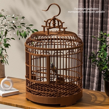 Клетка за птици, луксозна вила, голяма, за излизане навън, клетка за домашни любимци, винтидж пластмасова, божур, тигрова кожа, перлена, папагалска клетка за птици