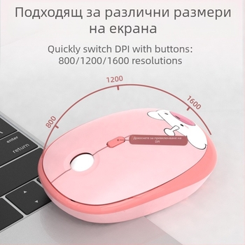 MOFII Ferris ръчна безжична 2.4g клавиатура и мишка, сладък розов цвят, анимационен офис клавиатура и мишка
