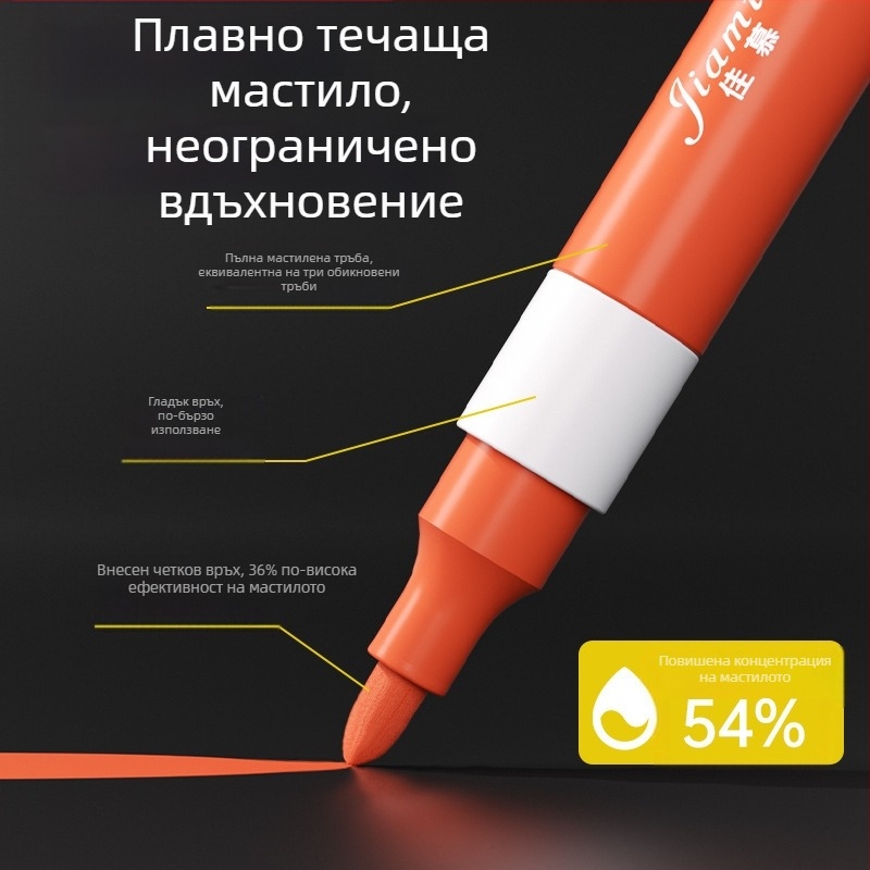 Лесен за измиване акрилен маркер, лесен за измиване, акварелен маркер за ученици от началното училище, непрозрачен и подреждащ се един върху друг за детска градина