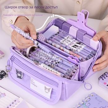 9-слойна чанта за моливи с голям капацитет, устойчива на мръсотия, сладка, млечна, Huhu ins, висококачествена кутия за канцеларски материали за ученици от началното училище, кутия за моливи с напреднал смисъл