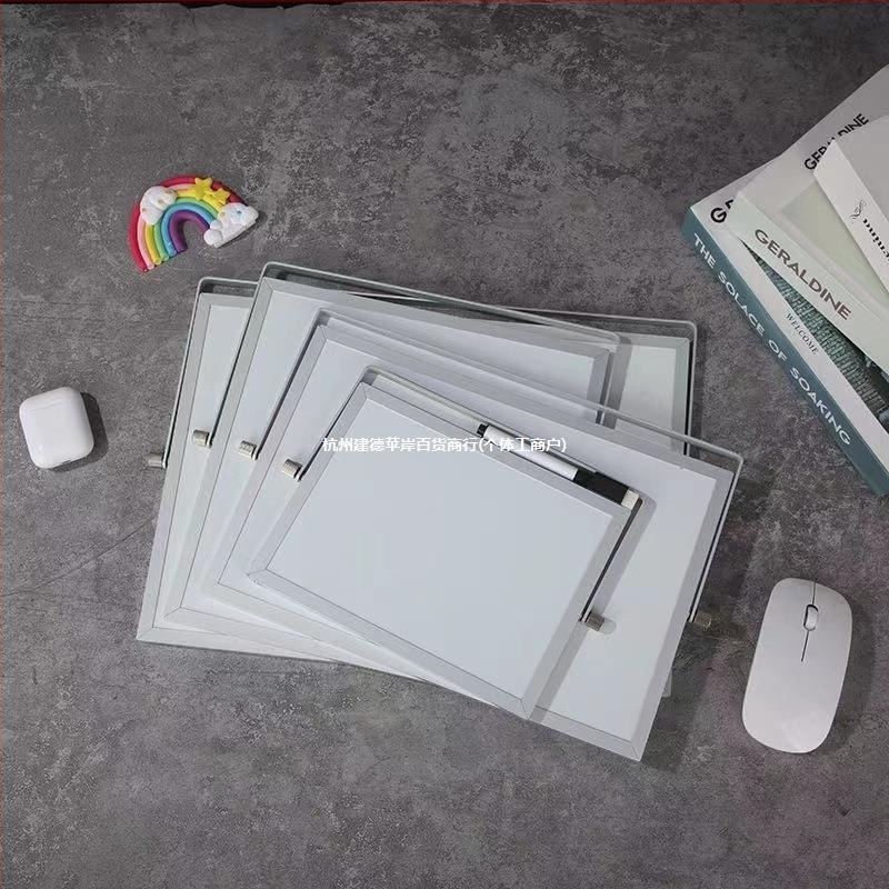 Сгъваем настолен панел от алуминиева сплав, рамка, двустранно сгъваема настолна дъска за бележки, изтриваема скоба, магнитно писане