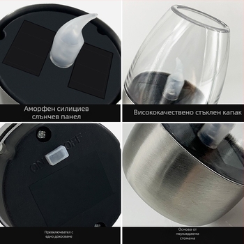 ♡Трансгранична слънчева светлина за външен двор LED свещ от неръждаема стомана за тревна площ, нощна светлина за Хелоуин