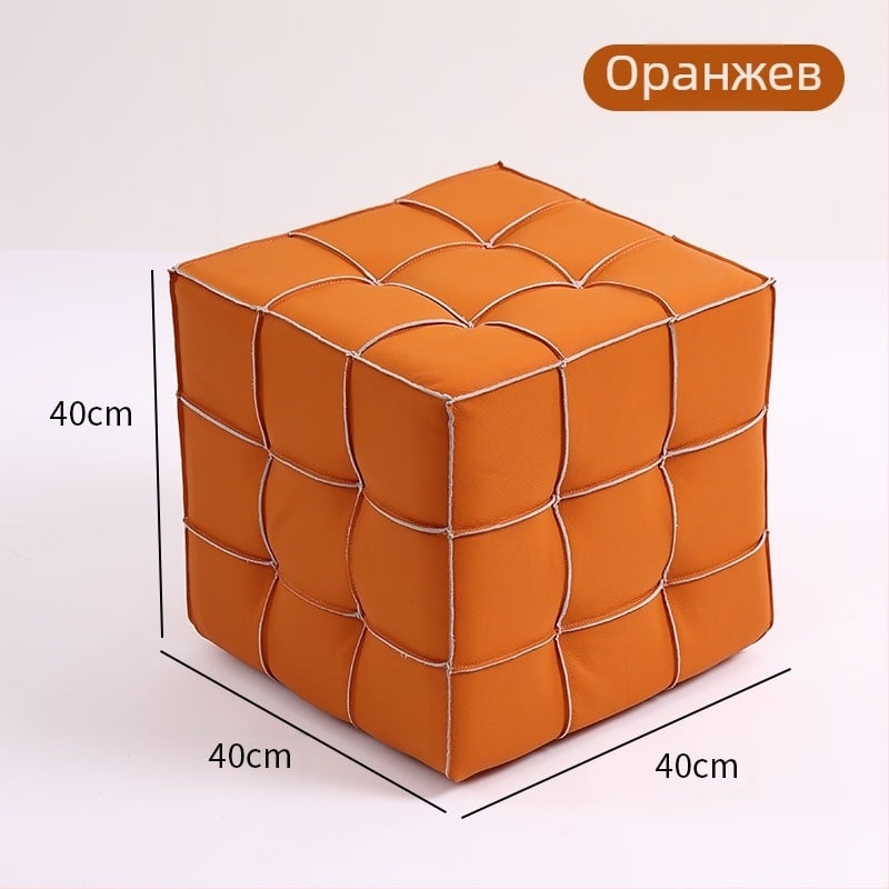 Фабрична директна продажба на кубче на Рубик, табуретка за домакинство, хол, диван, табуретка за крака, проста, лека, луксозна, кожена, малка, за врата, табуретка за обувки